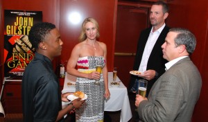 Rashad Byrd with (L-R) Carrie and Pete Schourek, and Jones Lang LaSalle Managing Director Harry Klaff at VIP Reception August 7, 2014