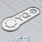 View of design for 3D-printed tag in Moment of Inspiration modeling software