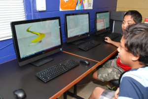 Learning Moment of Inspiration 3D modeling software at Boys & Girls Club summer camp at Culmore Character Club in Fairfax County, Virginia July 2015