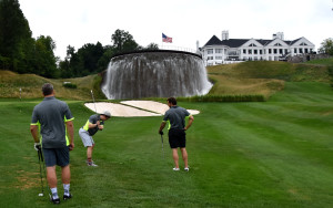 The CrossFit PR Star team on the final hole at Trump National