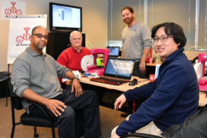 Marcel Baynes, Tom Meeks, Jim Field and Sam Son at YouthQuest's 3D ThinkLink teacher training in January, 2016
