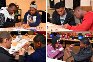 Advanced students assemble JellyBox 3D printer kits in the 3D Thinklink Creativity Lab January 2016