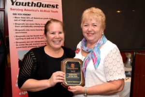 Lynda Mann with Volunteer of the Year Valerie Hightower August 2016