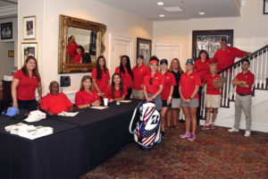 Volunteers at the golf tournament in August