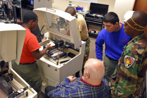 3D ThinkLink students repair a Z310 3D printer during Advanced Training November 2019