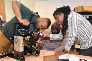 Jamarr Dennis, Demyound Wright and Germaine Rasberry at 3D ThinkLink Teacher Training in February 2019
