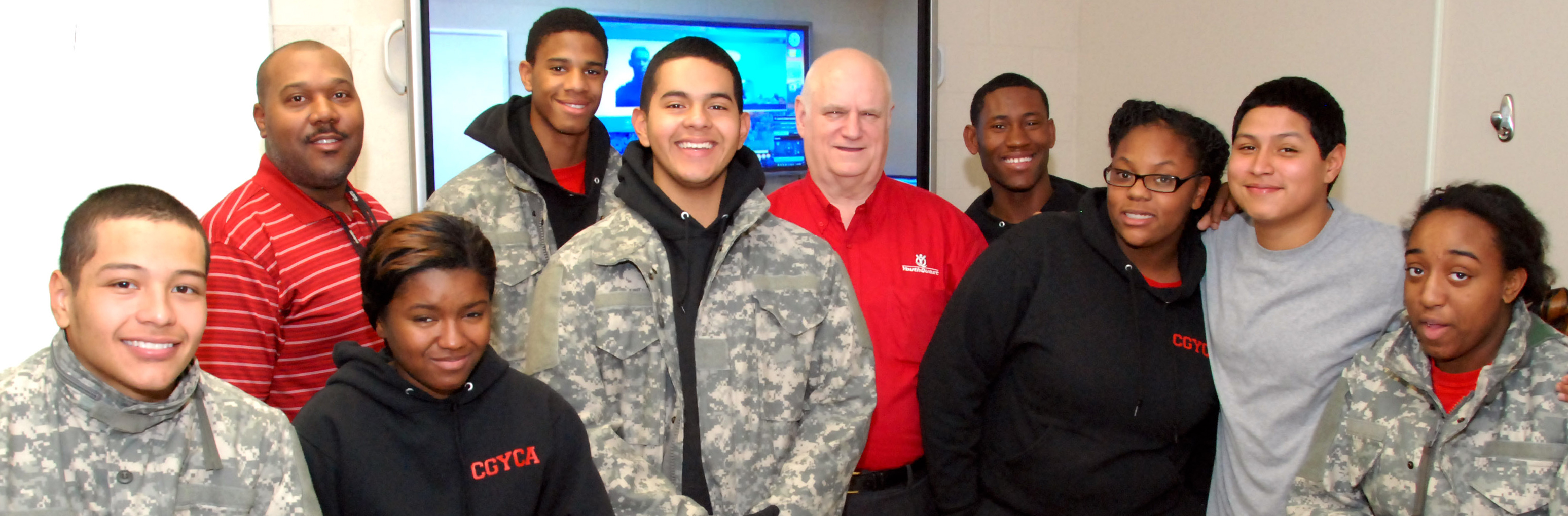 Keith Hammond and Tom Meeks with Capital Guardian ChalleNGe Academy cadets 2013