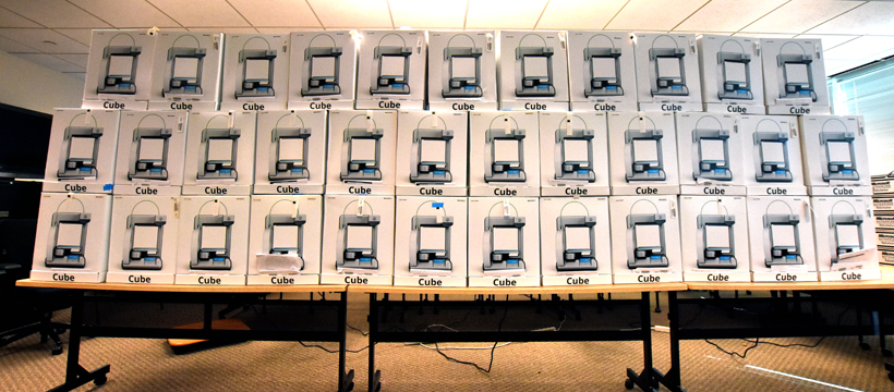 35 Cube 2 3D printers donated to YouthQuest's 3D ThinkLink Initiative by 3D Systems